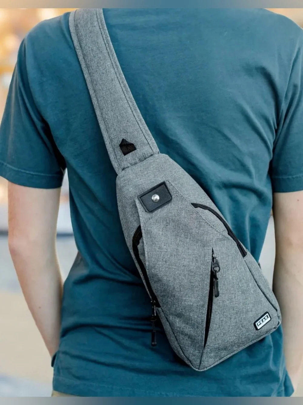 3/$15. Peak Gear Grey Sling Crossbody Bag